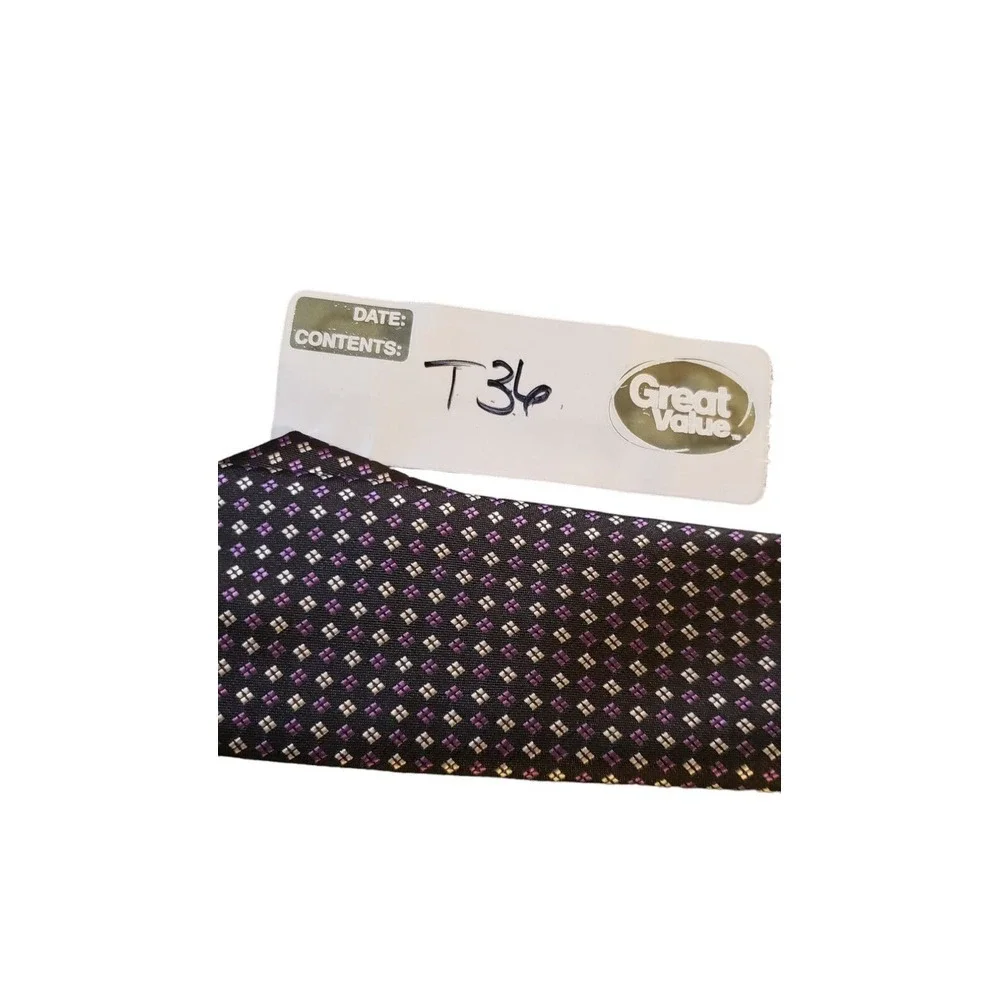 Chaps Boy Suit Neck Tie Black‎ Purple Geometric Clip On Holiday Church Designer